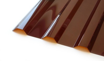 Профилированный поликарбонат МП/С-20 терракот 0,8 мм 1150х3000 мм