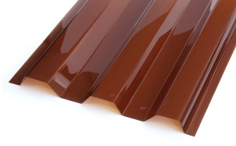 Профилированный поликарбонат МП/С-21 терракот 0,8 мм 1150х3000 мм